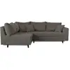 Image de Rune - canapé d'angle gauche - 4 places - avec pouf d'appoint - en velours côtelé - lisa design - gris foncé RUNE