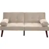 Image de Philae - canapé convertible clic-clac 2 places - velours côtelé - best mobilier - beige PHILAE