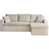 Image de Cyrus - canapé d'angle réversible 4 places - convertible avec coffre - en velours côtelé - best mobilier - beige CYRUS