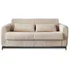 Image de Owen - canapé 3 places convertible express couchage quotidien 140 cm matelas 12 cm en velours côtelé grosses côtes - lisa design - beige OWEN