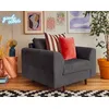 Image de Rune - Fauteuil - En Velours Côtelé - Gris Foncé