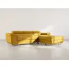 Image de Pablo - Canapé D'angle Droit - 6 Places - Convertible Avec Coffre Et Têtières Réglables - En Velours - Jaune