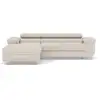 Image de Pablo - canapé d'angle gauche - 6 places - convertible avec coffre et têtières réglables - en velours - best mobilier - beige PABLO