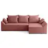 Image de Mike - canapé d'angle réversible - 4 places - convertible avec coffre - en velours côtelé - best mobilier - rose MIKE