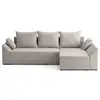 Image de Mike - canapé d'angle réversible - 4 places - convertible avec coffre - en velours côtelé - best mobilier - gris clair MIKE