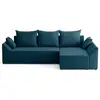 Image de Mike - canapé d'angle réversible - 4 places - convertible avec coffre - en velours côtelé - best mobilier - bleu ardoise MIKE