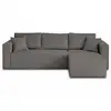 Image de Topaze - canapé d'angle réversible - 4 places - convertible avec coffre - en velours texturé - best mobilier - gris foncé TOPAZE