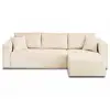 Image de Topaze - canapé d'angle réversible - 4 places - convertible avec coffre - en velours texturé - best mobilier - beige TOPAZE
