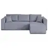 Image de Topaze - canapé d'angle réversible - 4 places - convertible avec coffre - en velours texturé - best mobilier - bleu grisé TOPAZE