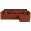 Image de Topaze - canapé d'angle réversible - 4 places - convertible avec coffre - en velours texturé - best mobilier - terracotta TOPAZE