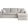 Image de Cyrus - canapé d'angle réversible 4 places - convertible avec coffre - en velours côtelé - best mobilier - gris clair CYRUS