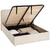 Image de Goyave - lit coffre - 140x190 - en velours côtelé - sommier inclus - best mobilier - beige GOYAVE