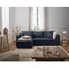 Image de Topaze - Canapé D'angle Réversible - 4 Places - Convertible Avec Coffre - En Tissu - Bleu