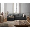 Image de Topaze - Canapé D'angle Réversible - 4 Places - Convertible Avec Coffre - En Tissu - Gris Foncé