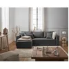 Image de Topaze - canapé dangle réversible - 4 places - convertible avec coffre - en tissu - Gris foncé