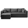 Image de Topaze - canapé d'angle réversible - 4 places - convertible avec coffre - en tissu - best mobilier - gris foncé TOPAZE