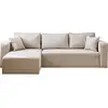 Image de Topaze - canapé d'angle réversible - 4 places - convertible avec coffre - en tissu - best mobilier - beige TOPAZE