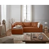 Image de Topaze - Canapé D'angle Réversible - 4 Places - Convertible Avec Coffre - En Tissu - Terracotta