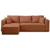 Image de Topaze - canapé d'angle réversible - 4 places - convertible avec coffre - en tissu - best mobilier - terracotta TOPAZE