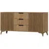 Image de Portmore - buffet bas - effet bois - 3 tiroirs et 2 portes - 150 cm - best mobilier - bois PORTMORE