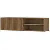 Image de Portmore - meuble tv suspendu - effet bois - 2 niches et 1 porte - 150 cm - best mobilier - bois PORTMORE
