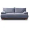 Image de Cristal - canapé 3 places - convertible avec coffre - en velours texturé - best mobilier - bleu grisé CRISTAL