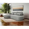 Image de Mahina - Canapé D'angle Gauche - 4 Places - Convertible Avec Coffre - En Tissu Bouclette - Gris Clair