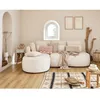 Image de Mahina - canapé dangle gauche - 4 places - convertible avec coffre - en tissu bouclette - Beige