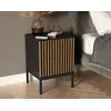 Image de Savanna - Table De Chevet - Effet Bois Et Noir - 40 Cm - Bois / Noir