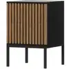 Image de Savanna - table de chevet - effet bois et noir - 40 cm - best mobilier - bois et noir SAVANNA