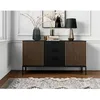 Image de Savanna - buffet bas - effet bois et noir - 3 tiroirs et 2 portes - 150 cm - Noir / Bois