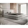Image de Kingston - lit coffre - 140x200 - sommier inclus - en tissu bouclette - Blanc
