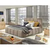 Image de Lucea - lit coffre - 140x200 - sommier inclus - en velours - Taupe