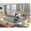 Image de Lucea - lit coffre - 140x200 - sommier inclus - en velours - Gris clair