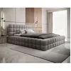Image de Kingston - lit coffre - 140x200 - sommier inclus - en tissu bouclette - Gris