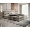 Image de Kingston - lit coffre - 140x200 - sommier inclus - en tissu bouclette - Beige