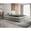 Image de Kingston - lit coffre - 160x200 - sommier inclus - en tissu bouclette - Blanc