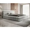Image de Kingston - lit coffre - 180x200 - sommier inclus - en tissu bouclette - Blanc