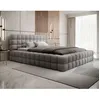 Image de Kingston - lit coffre - 180x200 - sommier inclus - en tissu bouclette - Gris