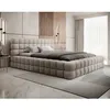 Image de Kingston - lit coffre - 180x200 - sommier inclus - en tissu bouclette - Beige
