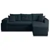 Image de California - canapé d'angle réversible 4 places - convertible avec coffre, étagère et poufs - en velours texturé - best mobilier - bleu CALIFORNIA