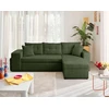 Image de California - Canapé D'angle Réversible 4 Places - Convertible Avec Coffre, Étagère Et Poufs - En Velours Texturé - Vert