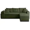 Image de California - canapé d'angle réversible 4 places - convertible avec coffre, étagère et poufs - en velours texturé - best mobilier - vert CALIFORNIA