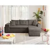 Image de California - canapé dangle réversible 4 places - convertible avec coffre étagère et poufs - en velours texturé - Gris