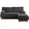 Image de Cristal - canapé 3 places - convertible avec coffre et pouf - en velours côtelé - best mobilier - gris foncé CRISTAL
