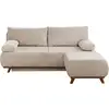 Image de Cristal - canapé 3 places - convertible avec coffre et pouf - en velours côtelé - best mobilier - beige CRISTAL