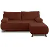 Image de Cristal - canapé 3 places - convertible avec coffre et pouf - en velours côtelé - best mobilier - terracotta CRISTAL