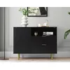 Image de Monica - Buffet - Noir - 2 Tiroirs, 1 Porte Et 1 Niche - 107 Cm - Noir