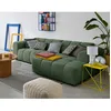 Image de Ray - canapé dangle droit - 4 places - en tissu texturé - Vert