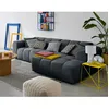 Image de Ray - canapé dangle droit - 4 places - en tissu texturé - Gris
